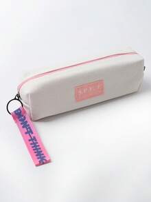 1pc Cute Ribbon Canvas Pencil Case, Large Capacity Pencil Pouch For Ages 3+, Kindergarten, Elementary Kids, Girls & School Supplies - Multicolor - View 15