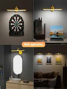 Rechargeable Indoor Wall Lamp, Painting Light With Remote Control, 3 Color Temperatures And Dimming Options, Wireless Picture Light, Adjustable Brightness And Timer Art Lamp,Makeup Mirror Light,Suitable For Bedroom Reading,Office Desk Display 1800mAh - Three-color Light - View 8