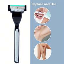 jifuli Razor Woman For Man, 4-Layer Stainless Steel Razor Blade, Replacement Manual Razor Heads, Easy To Clean, Girls' Summer Bikini Hair Removal Scraper. - Multicolor - View 4