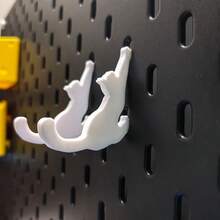 2/6pcs Cat Pegboard Hooks, Compatible With Desk Clip Pegboard, Creative 3D Printed Hooks For Study Room Entryway Storage, Key Earphone Small Item Organizer - Multicolor - View 12