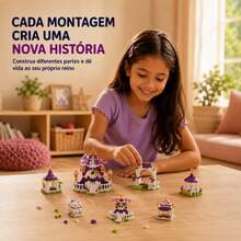 Castelo Infantil Blocos de Montar 8 em 1 Mini Peças Construção Criatividade Coleção - Multicolorido - Visão 4