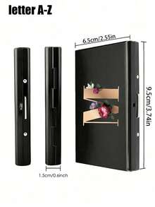 Ví nam mỏng bằng hợp kim nhôm chống RFID, 1-6 khe đựng thẻ, ví đựng thẻ kiêm túi đựng tiền, in họa tiết hoa và chữ cái - Nhiều màu - Xem 11