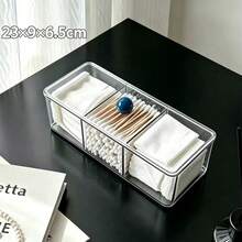 1pc Multi-Functional Desktop Cosmetic Storage Box, Colorful Ball Convenient Opening Handle, Thickened High-Transparency Dust-Proof Design, Freely Stackable Combination, Home Vanity Storage For Cotton Pads, Cotton Swabs, Lipsticks, Makeup Tools, Neat Storage Organizer - View 18