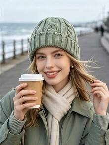 1 Ribbed Knit Beanie Simple Solid Color Loose Large Hat Men's And Women's Autumn And Winter Warm Ear Protection Wool Hat - Multicolor - View 4