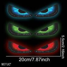 3 buah Stiker Reflektif Mata Setan PVC untuk Sepeda Motor, Film Tahan Air, Cocok untuk Lampu Depan Mobil, Kendaraan Listrik, Lampu Tangki Bensin, Fairing, Dekorasi Perekat Mandiri - 3 buah - View 6