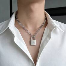 時尚鎖頭項鍊 龐克風韓系時尚飾品 女友生日禮物 - 彩色 - 查看 3