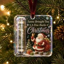 1pc 2D Flat Hanging Acrylic Storage Ornament - Suitable For Christmas Tree Decoration With Hooks, Bill And Cash Holder, Graduation Gift, Back To School Gift, Tree Decoration, Acrylic Hanging Plaque For Savings Display - Acrylic Pendant - View 11