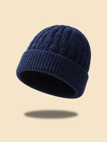 1pc/2pcs/3pcs Men's Solid Color Warm Knit Beanie, Multiple Colors Available, Suitable For Winter Daily Outdoor Wear - Multicolor - View 14