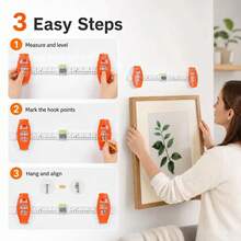 1pc Picture Hanging Tool With Level, Multi-Function Frame Hanging Ruler, Photo, Painting, Mirror Wall Installation Positioning Guide, Home Decor Installation Assistant - C - View 4