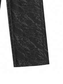 Men's Spring/Autumn Jacquard Pattern Straight-Leg Trousers, Draping Fit, Suitable For Daily Wear, Travel, Vacation, And Commuting - Black - View 7