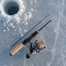 KecchKrezing 2-Section Ice Fishing Rod Set With Ceramic Guides For Smooth Line Flow, EVA Non-Slip Grip, Spinning Reel With Metal Spool For Smooth Line Retrieval, Lure For Attracting Fish, Strong Fishing Line, Tackle Bag For Storage, Professional Winter Hard Water Ice Fishing - Black - View 4