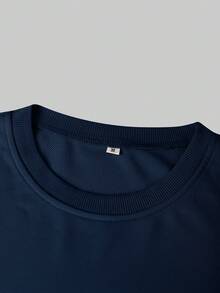 Men's Fashion Creative Design Printed Graphic Sports Casual Commute Versatile Long Sleeve Slim Fit Crew Neck Sweatshirt - Navy Blue - View 5