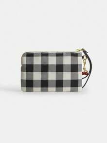 Coach 女款直角拉鍊手拿包、離合錢包，優雅附腕帶零錢包，完美禮物 - 黑色1 - 查看 4
