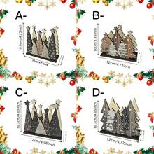 4 Motif Tempat Serbet Pohon Natal Kayu, Dekorasi Meja Natal, Rak Penyimpanan Serbet, Cocok untuk Dekorasi Meja Kamar Tidur, Ruang Belajar, Ruang Tamu, dan Pesta, Cocok untuk Dekorasi Meja Restoran, Bar, Toko Buku, Pilihan Hadiah Ideal - View 3