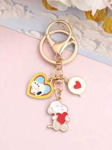 Hasbro SNOOPY (مجموعة من 12/8/4/2/1) سلسلة مفاتيح سبيكة كرتونية لطيفة Snoopy – هدية للأزواج الطلاب، تعليقة حقيبة، حلقة مفاتيح، تعليقة حقيبة ظهر - متعدد الألوان - مشاهدة 13