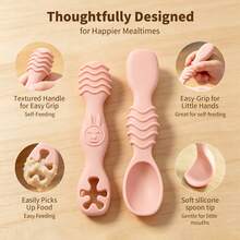 3pcs Silicone Tableware Set, Includes 1 Koala Bowl And 2 Spoons, For Baby Daily Feeding And Self Feeding Training, Nice Gift Option - Multicolor - View 10