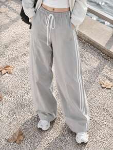 Adidas Women's Sport Pants DCE BLN PNT Drawstring Casual Wide-Leg Sweatpants KZ4224 - Pigeon Grey - View 5