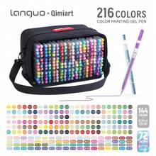 Languo New Product Launch 216/126/72/54/36/24 Color Bright Gel Pen Set (With Color Gift Box) Bright Gel Pen 1.0mm Gift Box Set High-Grade Color Painting Pen, Suitable For Student Learning, Back To School Season - Blue Fruit P600-55 - View 10