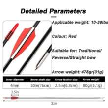 30x Fiberglass Archery Arrows For CompoundandRecurve Bow Target Shooting Practice - GB069 - View 4