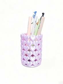 1pc Creative Heart-Shaped Pencil Case (Plastic Material) - Ideal Stationery Gift Designed For Students. A Durable Office Essential Container, Making It A Perfect Romantic Valentine's Day Gift. Especially Suitable For Back To School Season - Multicolor - View 11
