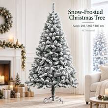 Christmas White Realistic Artificial Snow High-End Velvet Snow Pine Tree, 60cm-240cmwith Added Snow, Christmas Velvet Tree. - White - View 6