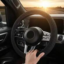 Car Steering Wheel Cover Universal With Elastic Band 37 38cm Breathable Non Slip For Daily Use And Long Distance Driving - Steering Wheel Cover - View 6