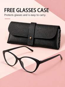 Cat Eye Frame Blue Light Blocking Glasses, Filters Screen Blue Light, Comes With Glasses Case, Suitable For Office And Study, Fashion Accessory Choice - Glasses [Cat-eye Frames] - View 7