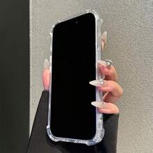 1件可愛卡通透明防摔手機殼，Ins簡約春季穿搭風格，適合日常使用，加高邊緣防刮 Apple 智慧型手機保護殼，相容 iPhone 15/15 Pro/15 Plus/15 Pro Max/16/16 Pro/16 Pro Max/17/17 Pro/17 Pro Max - 彩色 - 查看 4