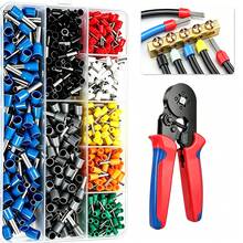 Kit Terminal Kawat VE Warna Campuran 200pcs & 800pcs dengan Alat Crimping Profesional, Terminal Cold Press Tubular Terisolasi 0,5-10mm², Konektor Ujung Kawat Inti Tembaga Penuh, Cocok untuk Dekorasi Rumah, Instalasi Listrik, Pencahayaan Latar Belakang Liburan DIY - Set terminal tabung VE - View 2