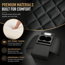 1PC Car Center Console Armrest Organizer, Universal PU Leather Armrest Cover With Storage Box, 2 Cup Holders, Phone Holder, Tissue Holder & Side Pockets, Car Interior Center Console Pad For SUV, Sedan & Truck - A - View 5