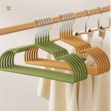 10/20/30/40pcs New Curved Resin Hangers Green, Shoulder Arc Design Prevents Wrinkles, Wide Design, No Mark Hanging, Corner Hook Design, Easy Hanging For Strappy Lingerie, Multi-Purpose, Storage Made Easy, Thick Material For Heavy Clothes, Anti-Slip Texture, Prevents Slipping - Green - View 2