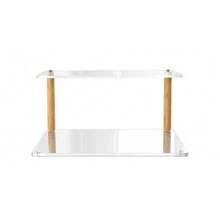 1pc Modern Gold Multi-Layer Cosmetic Storage Rack, Solid Wood And Acrylic Material, Space-Saving Countertop Storage Shelf With Practical Shelves, Suitable For Wall, Bathroom And More - Multicolor - View 7