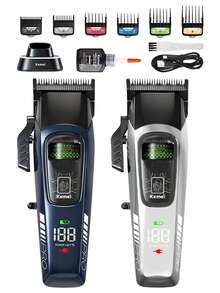 Kemei Professional Men's Electric Hair Clipper, USB Rechargeable With Charging Base, Long Battery Life Hair Trimmer, Powerful External Rotor Hair Clipper, Professional Hair Cutting Set, Suitable For Barbershop And Home Use, Men's Gift - View 3