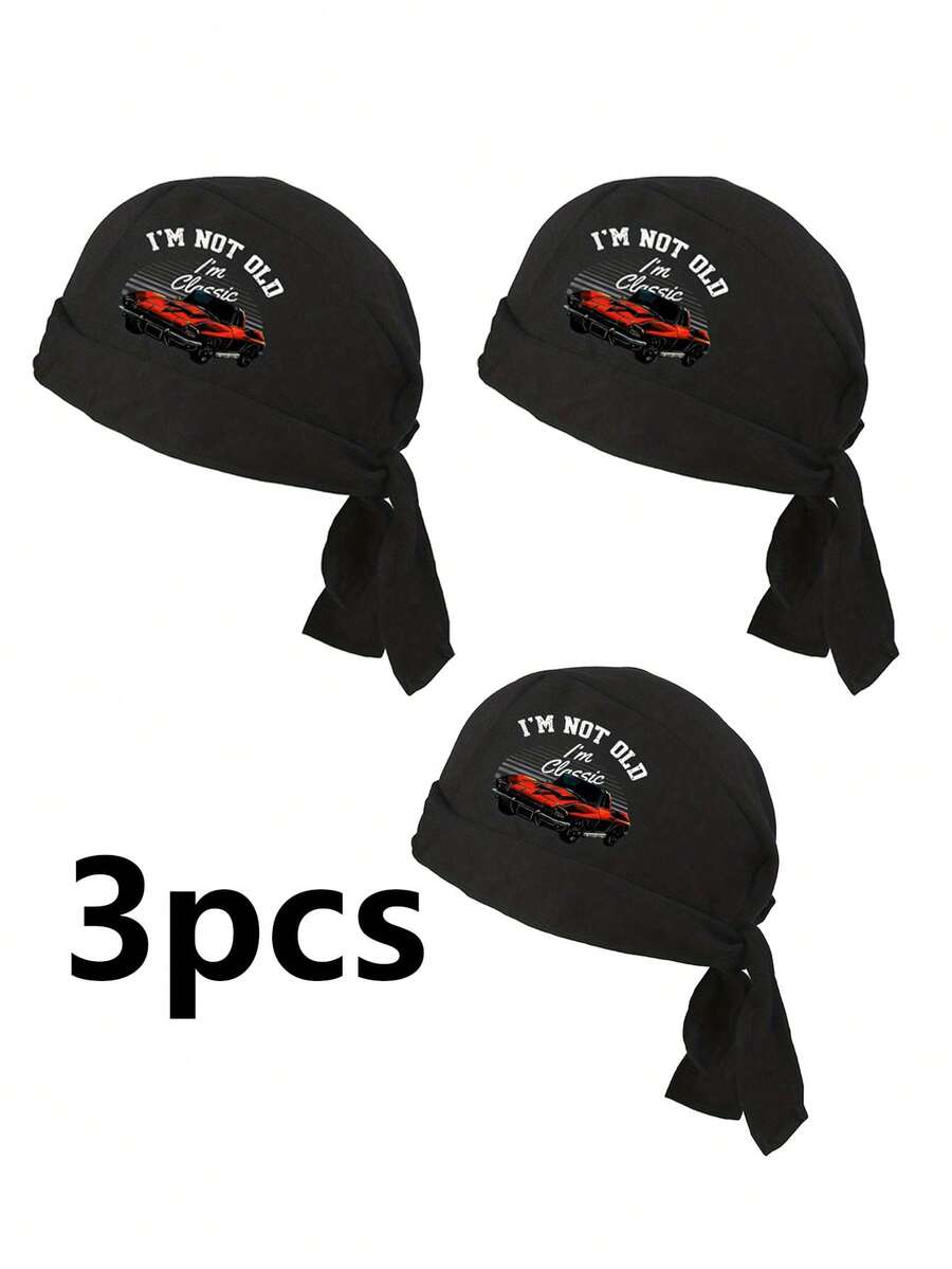 1/2/3pcs Unisex Printed Pirate Bandana Hat, Cycling Cap, Street Dance Hat, Suitable For Daily Wear, Travel, Beach, Vacation And More - Multicolor - View 1