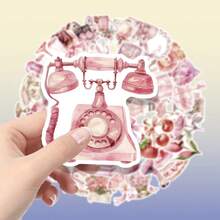 50pcs Pink Girly Pattern Stickers For Laptop Decoration, Laptop Decals, Electronic Device Shell Decals, Phone Case Graffiti Stickers, Suitable For Party Gifts, Holiday Gifts, Easy To Share With Friends - 50pcs - View 2