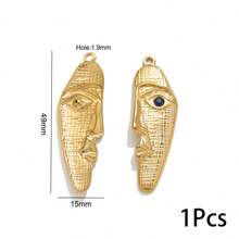 1/5 Pcs Stainless Steel Gold Plated Abstract Face Mask Charm, DIY Jewelry Making Pendant - Pendant - View 15