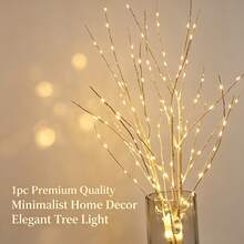 Lighted Birch Branches, Battery Operated LED Twig Lights, Warm White Fairy Lights, Bendable Artificial Branch Decor, Vase Filler For Home, Christmas, Wedding, Party & Valentine's Day Decoration - White Branch Light - View 1