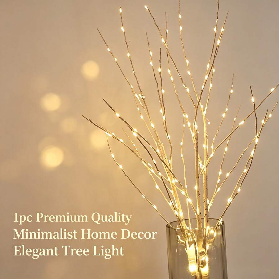 Lighted Birch Branches, Battery Operated LED Twig Lights, Warm White Fairy Lights, Bendable Artificial Branch Decor, Vase Filler For Home, Christmas, Wedding, Party & Valentine's Day Decoration - White Branch Light - View 1