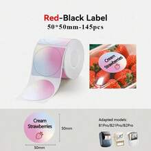 NiiMbot B21Pro/B1Pro/B2Pro Thermal Label Red Black Label DIY HD Photo Printing Adhesive Backing Waterproof /Tear/Oil Resistant - View 9