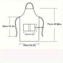Celemek Warna Polos 5/2/1 buah, Celemek Hitam Sederhana dengan Saku, Desain Pinggang Tebal, Pakaian Kerja Dapur Rumah yang Modis, Perlengkapan Dapur - MultiWarna - View 3