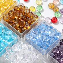 200pcs 3*6mm Colorful Transparent Glass Beads Spacer Beads DIY Jewelry Making Accessories For Necklace Bracelet Pendant Loose Beads - Transparent Abacus Glass Beads - View 6