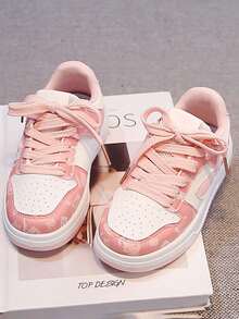 1 Pair Kids Cartoon Print Hook And Loop Soft Sole Anti-Slip Girls Casual Sneakers Spring Autumn - Pink - View 5