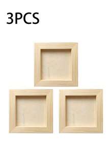 5/3/1 Pc DIY Wooden Photo Frame Craft Kit | Creative Clay Painting Decorative Photo Frame, Minimalist Wooden Style, Suitable For Home Decor, Handmade Gifts, Craft Projects, And Photo Display, Customizable - A - View 7