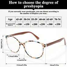 3pcs/5pcs Oval Fashion Women's Reading Glasses, Colorful Floral Frame, Design, Premium PC Frame With Comfortable Spring Temples, Suitable For Daily Office Use, Women's Reading Glasses Combo Pack - 2 Purple + 2 Brown + Blue - View 4