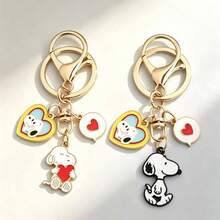 Hasbro SNOOPY (مجموعة من 12/8/4/2/1) سلسلة مفاتيح سبيكة كرتونية لطيفة Snoopy – هدية للأزواج الطلاب، تعليقة حقيبة، حلقة مفاتيح، تعليقة حقيبة ظهر - متعدد الألوان - مشاهدة 8