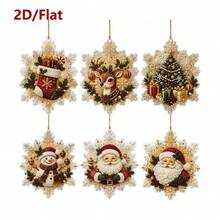 6pcs Christmas Snowflake Diamond Painting Pendant Christmas Tree Decoration, Double-Sided Shiny Christmas Tree, Window Home Decor For Handmade Enthusiasts And Santa Lovers Gift, Mini Irregular Diamond Painting Set, Can Be Directly Hung - A - View 9