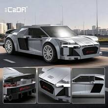 CaDA Audi R8 Coupe Silver Sports Car - 199pcs Building Block Model Set C55027W Desktop Decor Collectible Gift For Friends - White - View 3