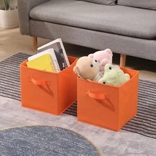 Foldable Storage Boxes Set Of 2,Non-Woven Fabric Storage Box Set,Storage Drawers For Cube Storage Unit,26.5x26.5x28 Cm - Burnt Orange - View 3
