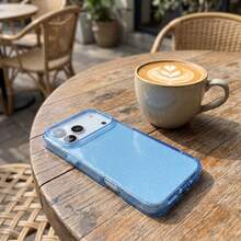 Applicable To Apple 18 Pro Max 17 Pro Max Shiny Transparent Phone Case, Cherry Red, Light Blue, Luxury Shiny Starry Sky Pattern, Unisex - Starry Sky - Light Blue Single Case - View 9