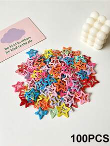 50/100pcs Cute Hollow Star Hair Clips, Colorful Dopamine Style, Sweet Y2K Aesthetic Hair Accessories, Fashion Hair Clips, Assorted Colors - Multicolor - View 13